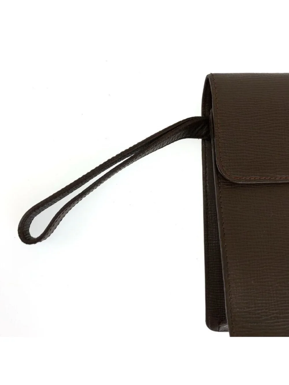 Loewe Anagram Brown Gold Leather Clutch